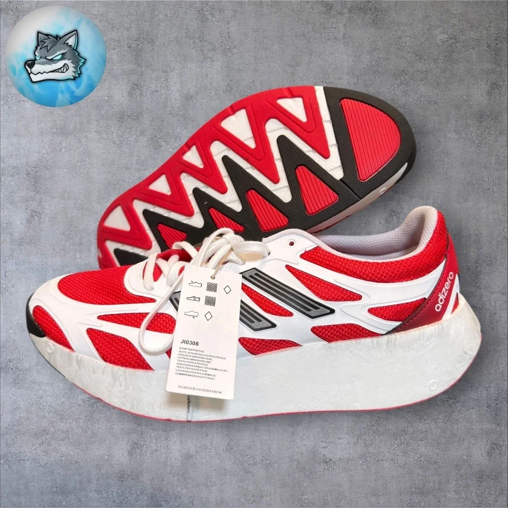Adidas Adizero Aruku Running Casual Shoes Men's Size 11 White Pure Ruby JI0308